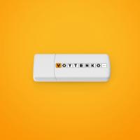 Флешка VOYTENKO.PRO в белом